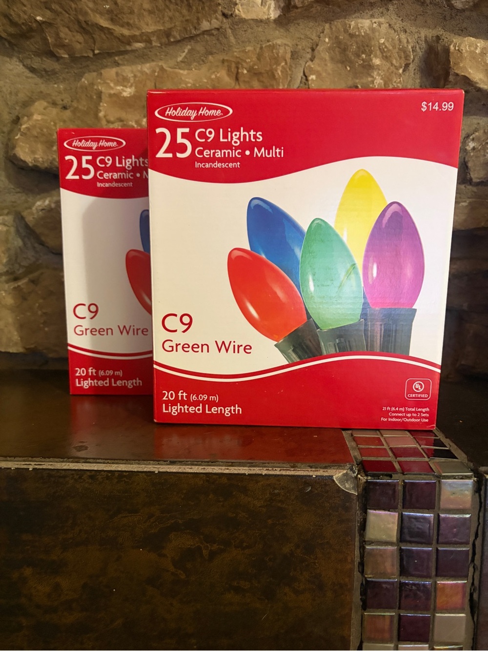 NWT Holiday Home C9 Multi Ceramic Lights Red, Blue, Green, Yellow, Purple 2 Sets